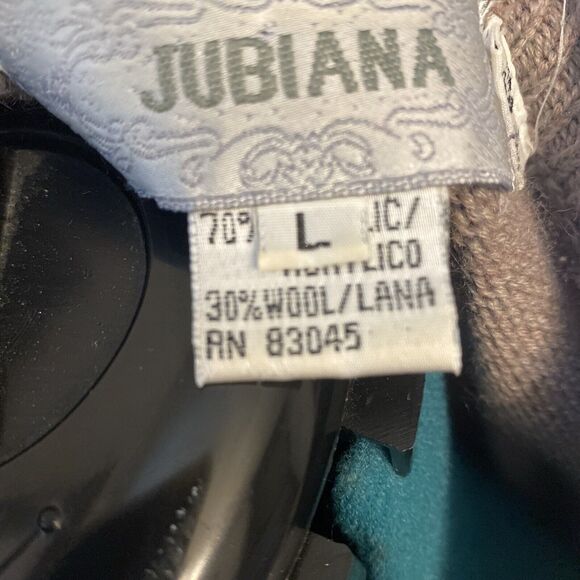 Jubiana Women Brown Bead Embellished Grandma Sheik Wool Blend Sweater Size L - Picture 7 of 8